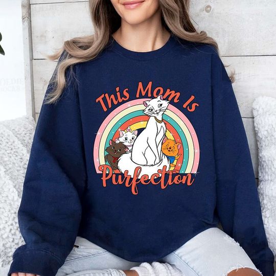 This Mom Is Purfection Sweatshirt, Retro Disney Mother's Day The Aristocats Sweatshirt