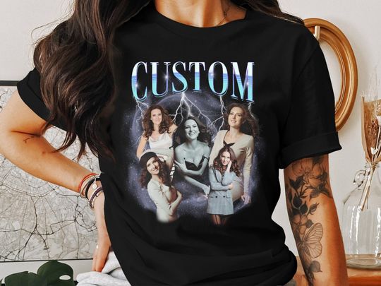Custom Bootleg Shirt, 90s Bootleg T-shirt, Classic Shirt Gift, Custom Girlfriend Shirt, Custom Face shirt, Personalised Photo TShirt