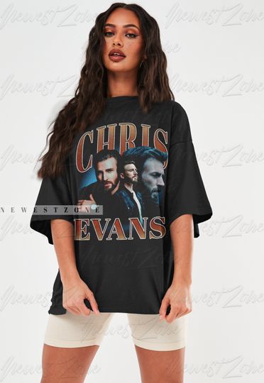 Chris Evans Shirt Actor Movie Drama Television Series Fans Gift Tshirt Retro Vintage Bootleg Graphic Tee Hoodie Sweatshirt Steve Roger NZ179