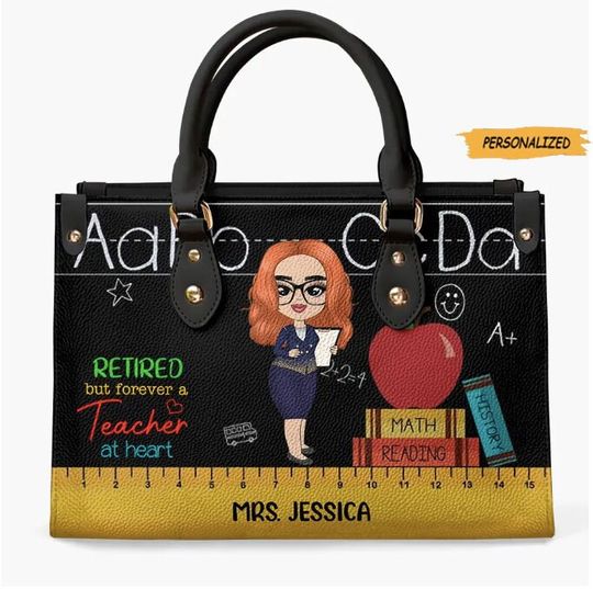 Teacher Personalized Leather Bag, Gift For Teachers