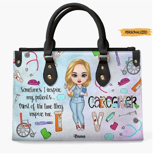 Personalized Leather Bag, Gift For Caregivers