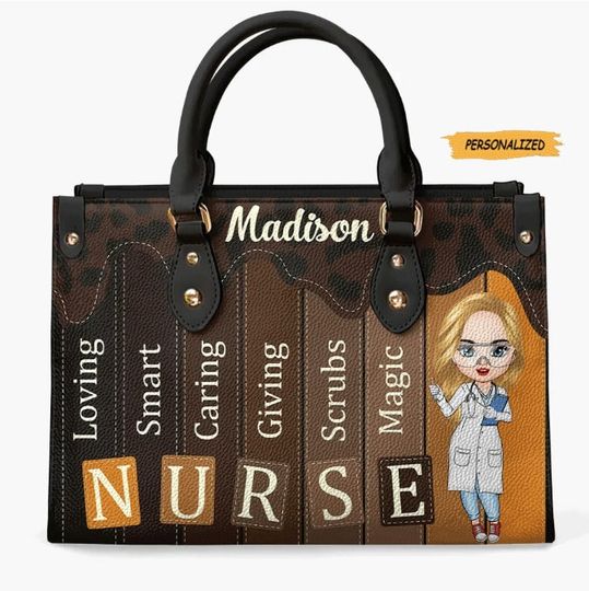 Dopest Black Nurse Personalized Custom Leather Bag