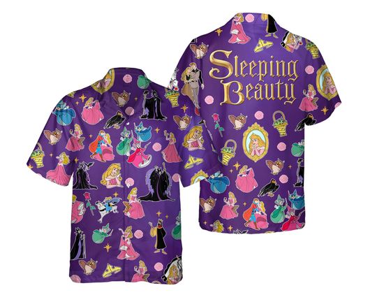 Retro Sleeping Beauty Group Characters Hawaiian Shirt