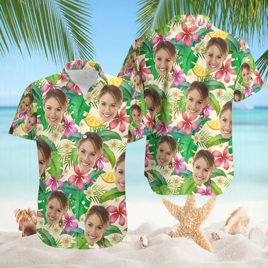 Summer Trip Hawaiian Beach Shirt | Personalized Face Hawaiian Shirt