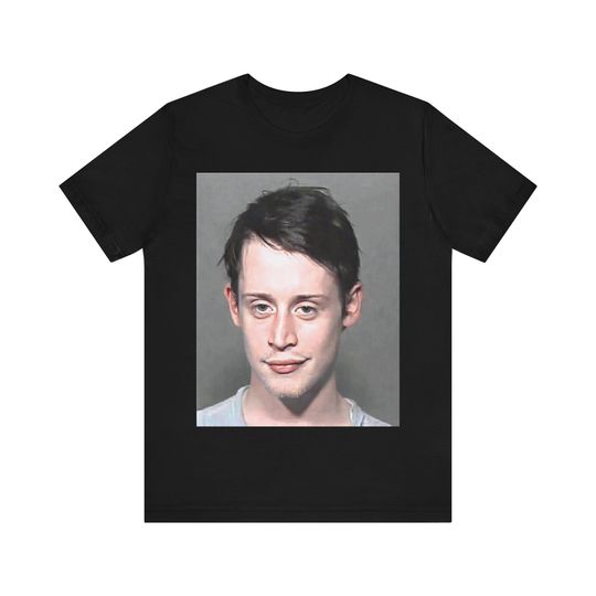 Macaulay Culkin Mugshot Tee, Short Sleeve Shirt, Unisex T-shirt
