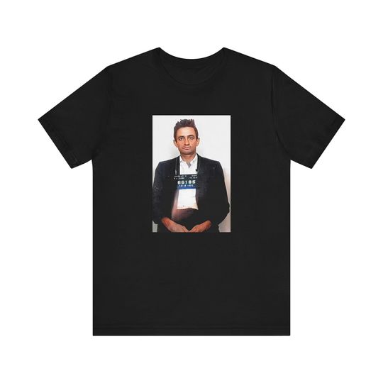 Johnny Cash Mugshot Tee, Music Fan Gift Shirt, Retro Graphic Tee