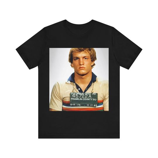 Woody Harrelson Mugshot Tee, Short Sleeve Shirt, Celebrity Mugshot T-shirt