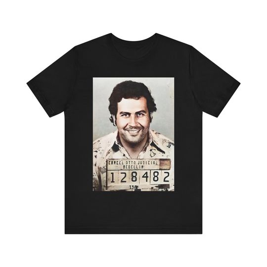 Pablo Escobar Mugshot Tee, Short Sleeve Shirt, Gangster Shirt