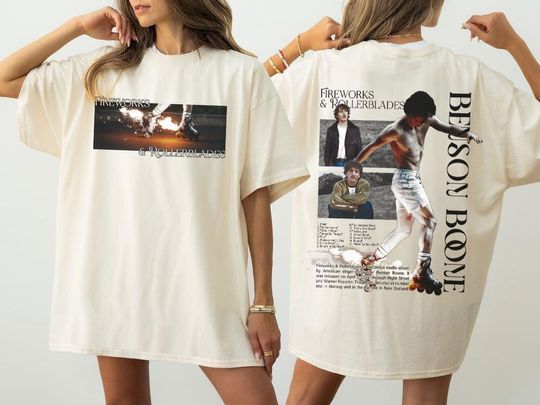 Limited Benson Boone Fireworks and Rollerblades 2024 World Tour Shirt