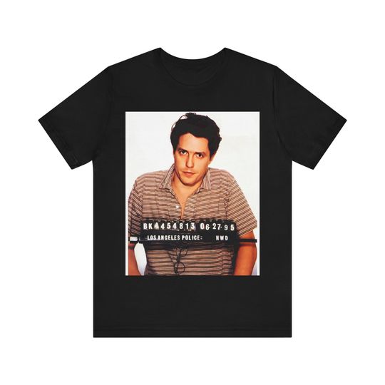 Hugh Grant Mugshot Tee, Unique Graphic T-shirt, Celeb Mugshot Shirt, Funny Gift