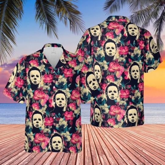 Horror Movie Retro Hawaii Shirt, Horror Movie Button Down Shirt