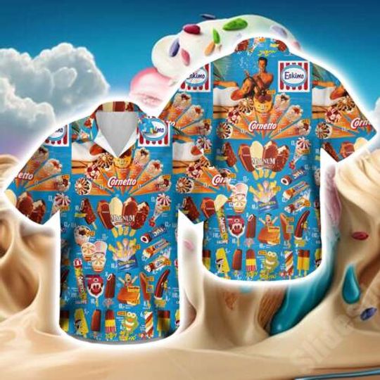 Ice Cream Shirts For Men 3d Printed Men's Hawaiian Shirt, Ice Cream Shirt