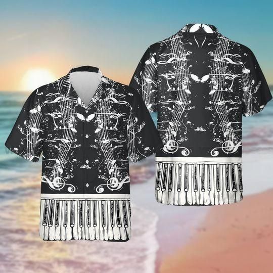 Piano Hawaiian Shirt, Music Instrument Hawaii Shirt