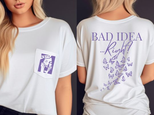 Olivia Rodrigo GUTS Bad Idea Right? Butterfly Shirt