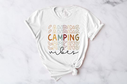 Camping Vibes Shirt, Messy Bun, Camping Shirt, Camping Crew Shirt