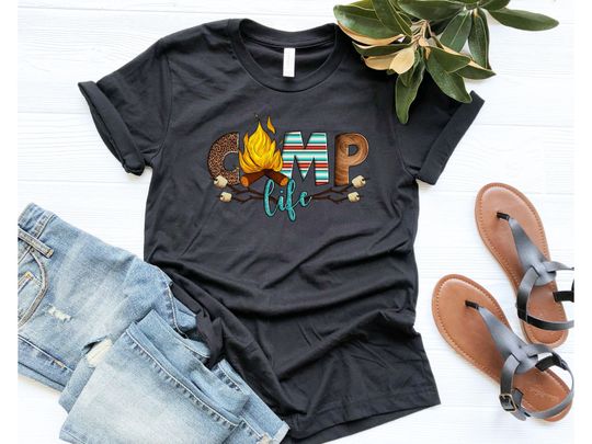 Camp Life Shirt, Happy Camping Shirt, Camping Fire Shirt, Camper Shirt, Nature Lover Shirt
