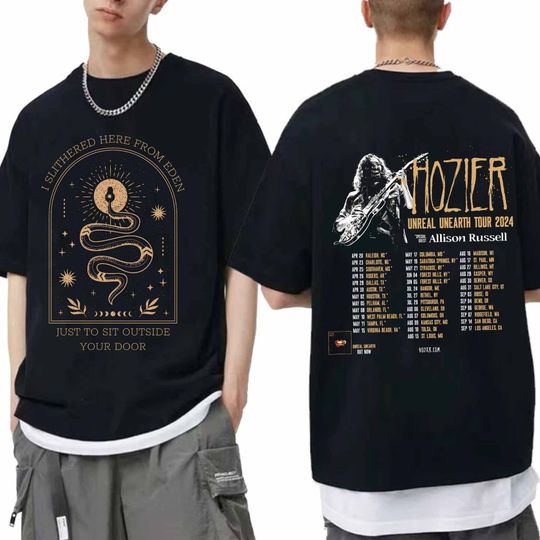 Hozier 2024 Tour Vintage Shirt, Hozier Unreal Unearth Tour 2024 Shirt, Hozier Tour Merch