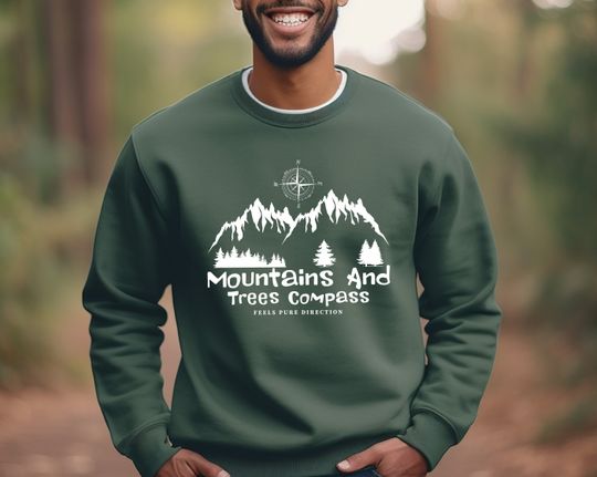 Mountains and Trees Sweatshirt, Camping Sweatshirt, Camper Gifts