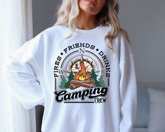 Camping Crew Sweatshirt, Camping Sweatshirt, Camper Sweatshirt
