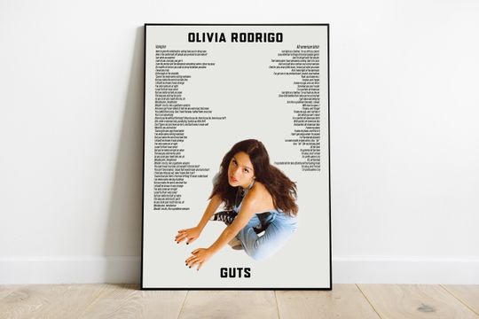 Olivia Rodrigo Poster | Vampire Lyrics Poster | All-american Bitch Lyrics Poster