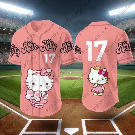Personalized Cute Hello Kitty Baseball Jersey
