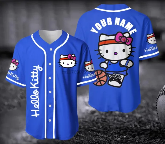 Personalized Cute Hello Kitty Baseball Jersey
