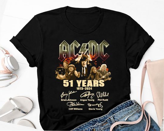 Graphic 51 Years AC-DC 1973-2024 Shirt, Tour 2024 Shirt