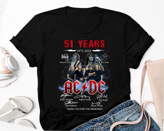 Vintage 51 Years AC-DC 1973-2024 Shirt, AC-DC Band Unisex Shirt