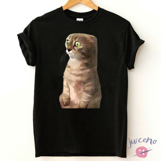 Funny Cat Art T-Shirt, Cat Art Print Shirt, Cute Cat Shirt, Cat Lovers Shirt