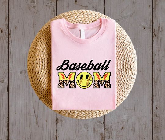 Baseball Mom Leopard T-shirt, Game Day Shirt, Sports Mama