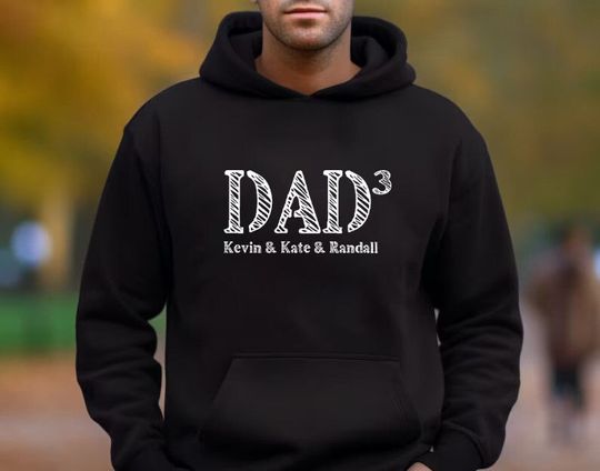 Personalized Kids Names Hoodie, Gift for Dad, Father's Day Gift