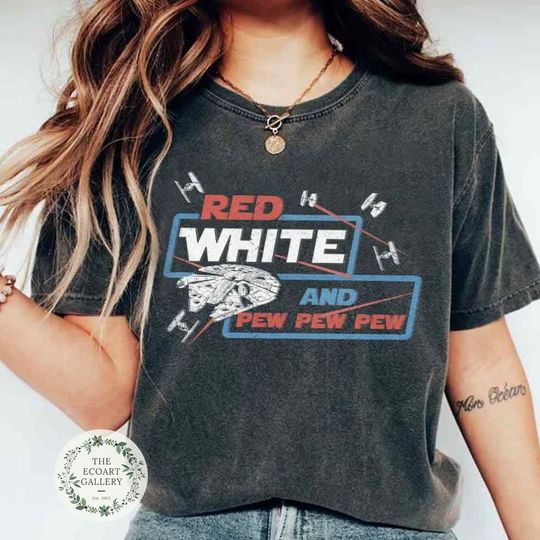 Red White and Pew Pew Pew Star Wars shirt, Disney 4th of July Shirt