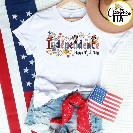 Vintage Disney Independence Happy 4th of July Shirt, Mickey and Friends Memorial Day Shirt