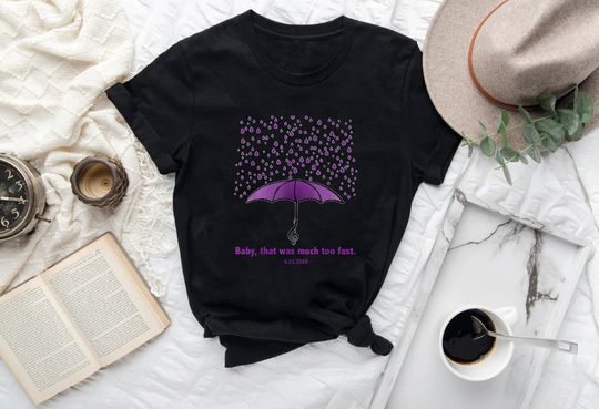 Purple Teardrops Of Rain Umbrella Tribute T-Shirt