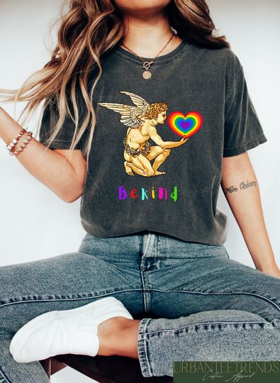 Be Kind Shirt, Be Kind Angel Rainbow Shirt, Pride Month Shirt