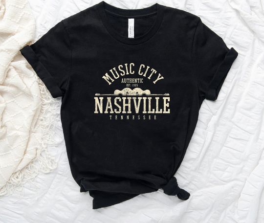 Nashville Tennessee Country Music City Guitar Gift Vintage T-shirt