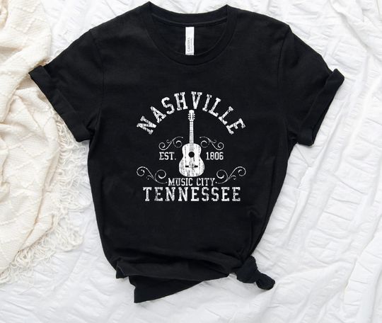 Nashville - Tennessee Country Music City Guitar Gift Tank Top