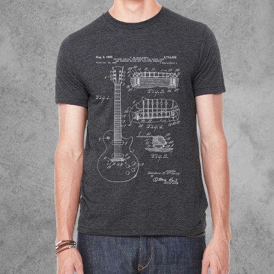 Guitar Shirt Gifts for Men, Graphic Tees for Men, Mens Clothing, Bella Triblend T Shirt