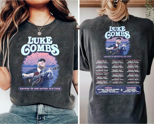 Vintage Luke Com.bs Shirt,Combs World Tour 2024 Shirt,Country Music Shirt,Growing Up and Getting Old 2024 Tour T-Shirt,Gift for fans