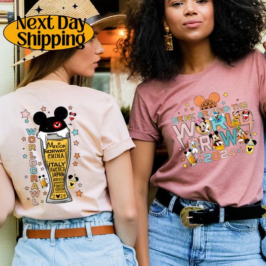 Disney 2024 Tour Shirt, Disney Epcot World Tour 2024 Shirt, Disneyland Trip,Epcot Center 1982 Shirt,Drinking Around The World Disney Shirt
