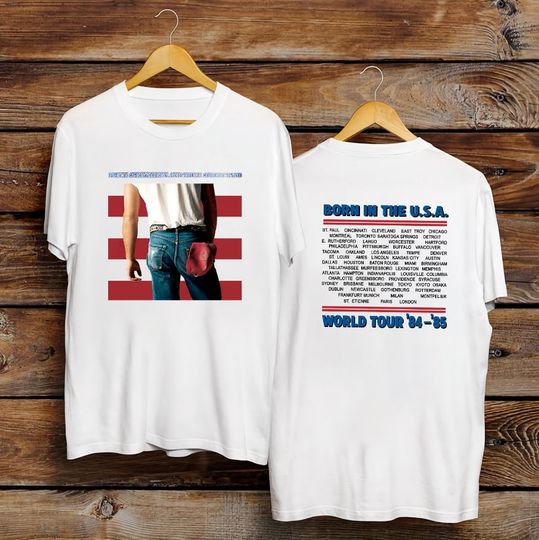 Bruce Springsteen Born In The USA World Tour 84 85 T-Shirt, Bruce Springsteen Fan Shirt, Bruce Springsteen Tour, Bruce Springsteen Music Tee