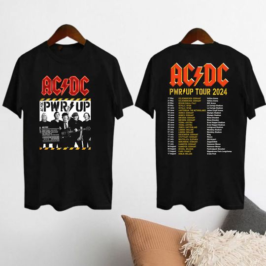 Rock Band AC-DC Tour 2024 Shirt, AC-DC Pwr Up World Tour 2024 Shirt, AC-DC Band Fan Shirt, AC-DC Merch, AC-DC Band 90s Vinatge Shirt, AC-DC Shirt