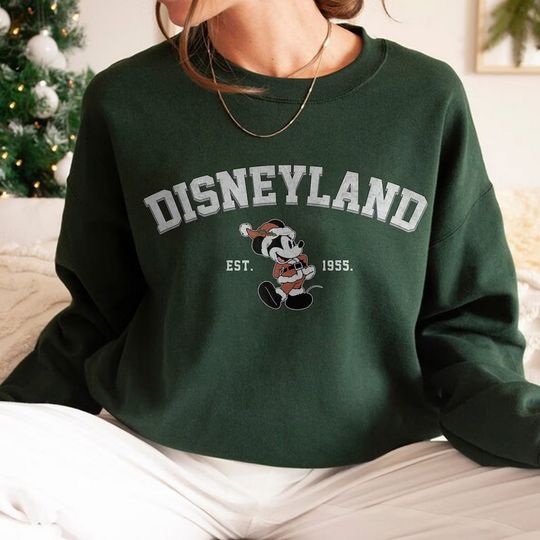 Vintage Disneyland Christmas Sweatshirt Mickey Christmas Shirt Disneyland Est 1955 Sweatshirt