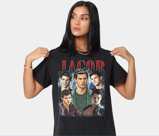 Vintage Jacob Black Vintage 90's shirt,Taylor Lautner Fan Made Tee - Team Jacob Now Timnas