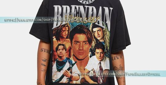 RETRO BRENDAN FRASER Unisex Shirts, Brendan Fraser Vintage Shirt Brendan Fraser Fan Tees Brendan Fraser 90s