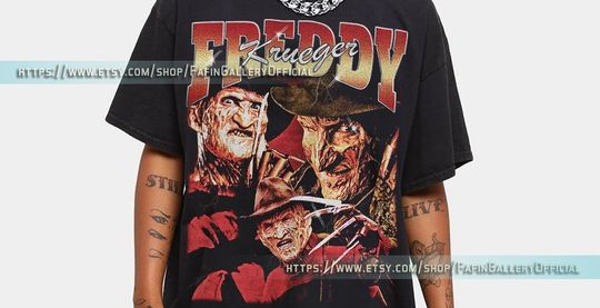 Retro FREDDY KRUEGER Vintage Shirt, Nightmare Halloween Tshirt, Jason Voorhees T-Shirt Friday the 13th Horror