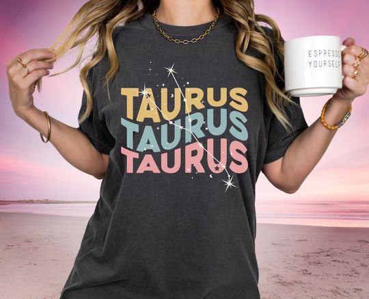 Taurus Zodiac Shirt, Astrology Birthday Gift, Celestial Retro Bday T-shirt