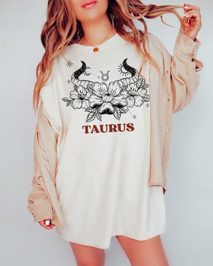 Taurus Shirt, Gift for Taurus, Taurus Boho T-Shirt, Zodiac Birthday Gift, Gift For Taurus