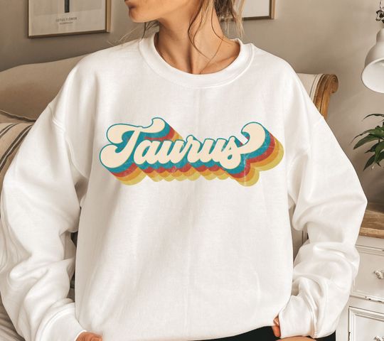 Retro Taurus Sweatshirt, Vintage Astrology Sweatshirt, Zodiac Sign Sweatshirt, Astrology Gift