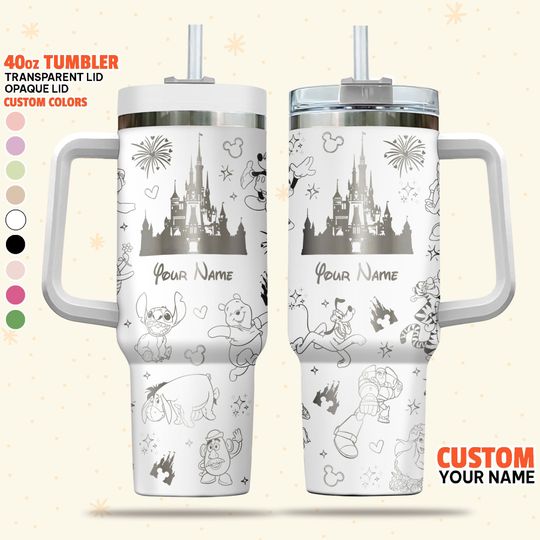 Custom Disney Friends Castle Character 40oz Tumbler